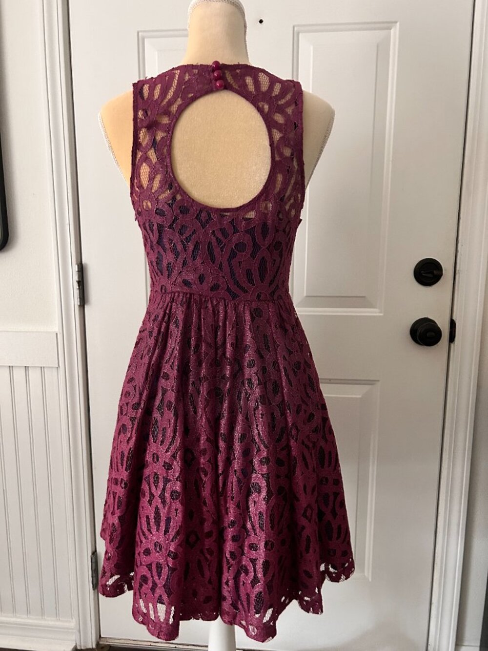 ANTHROPOLOGIE *FROCK BY TRACY REESE* Mauve Lace Dress Size 4 - Picture 3 of 9